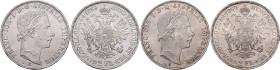Münzen Kaisertum Österreich Franz Joseph I. 1848 - 1916 LOT 2 Stück 2 Gulden 1859 B ges. 49,50g vz