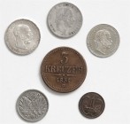Münzen Kaisertum Österreich Franz Joseph I. 1848 - 1916 LOT 6 Stück diverse Nominale (auch seltene dabei) ges. 34,76g ss - stgl
