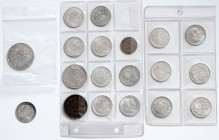 Münzen Kaisertum Österreich Franz Joseph I. 1848 - 1916 LOT 18 Stück, diverse 1 und 2 Kronen und Kreuzer vz - stgl
