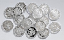 Münzen Österreich LOT 17 Stück, Silbermedaillen 17 Stk. je 20 gr. (Ag 925) PP