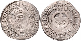Deutschland vor 1871 Anhalt - Zerbst Johann 1621 - 1667 Groschen 1663 behelmtes Wappen/Reichsapfel zwischen I O, oben geteilte Jahreszahl 1,27g ss