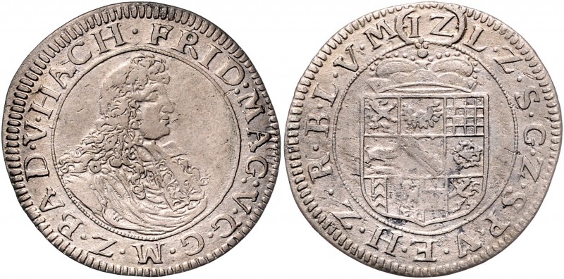 Deutschland vor 1871 Baden-Durlach Friedrich VII. Magnus 1677 - 1709 12 Kreuzer ...