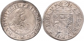 Deutschland vor 1871 Baden-Durlach Friedrich VII. Magnus 1677 - 1709 12 Kreuzer o. Jahr Wielandt 587. 4,32g ss