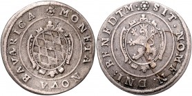 Deutschland vor 1871 Bayern Maximilian I. als Herzog 1598 - 1623 Kipper 24 Kreuzer 1620 Verzierter Weckenschild/ Löwe in verziertem Wappen nach links ...