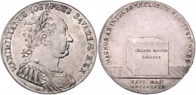 Deutschland vor 1871 Bayern Maximilian I. Joseph 1806 - 1825 Taler 1818 München 28,03g f.stgl
