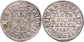 Deutschland vor 1871 Brandenburg-Preußen Friedrich Wilhelm 1640 - 1688 1/12 Taler 1685 LCS Berlin Schrötter 884. 3,93g f.vz