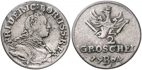 Deutschland vor 1871 Brandenburg-Preußen Friedrich II. 1740 - 1786 2 Groschen 1754 B Breslau Sch. 55 1,22g ss
