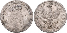 Deutschland vor 1871 Brandenburg-Preußen Friedrich II. 1740 - 1786 18 Kreuzer 1755 B Breslau Sch. 66 5,07g f.ss/ss