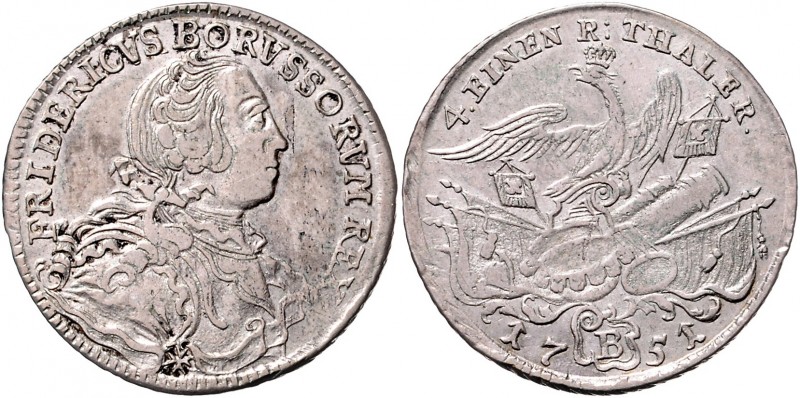 Deutschland vor 1871 Brandenburg-Preußen Friedrich II. 1740- 1786 1/4 Taler 1751...
