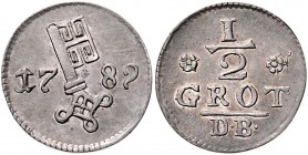 Deutschland vor 1871 Bremen Stadt Dicker Silberabschlag 1789 DB von den Stempeln des 1/2 Groten. Jungk 1104 Anm. 1,33g ss+