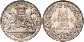 Deutschland vor 1871 Bremen Stadt 36 Grote 1864 Jäger 25, Kahnt 160 8,77g vz
