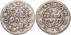 Deutschland vor 1871 Bremen und Verden Karl XI. 1660 - 1697 1/24 Taler 1683 IS Stade min. Prägeschwäche Bahrfeldt 58, S. B. 57. 1,40g ss