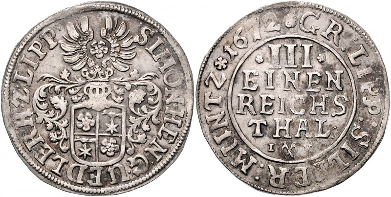 Deutschland vor 1871 Lippe-Detmold Simon Heinrich 1666 - 1697 1/3 Reichstaler 16...