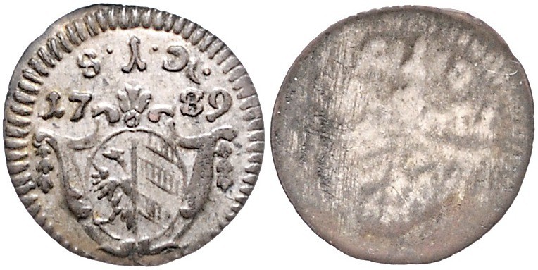 Deutschland vor 1871 Nürnberg Stadt Pfennig 1789 Kellner 402. 0,25g vz