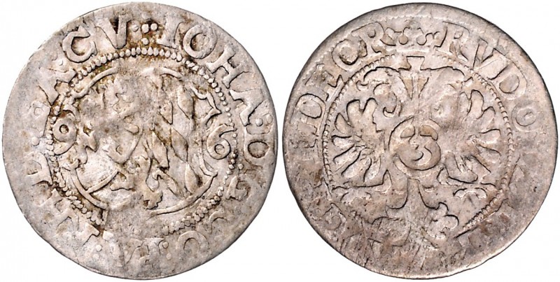 Deutschland vor 1871 Pfalz-Zweibrücken Johann I. 1569 - 1604 3 Kreuzer 1596 mit ...