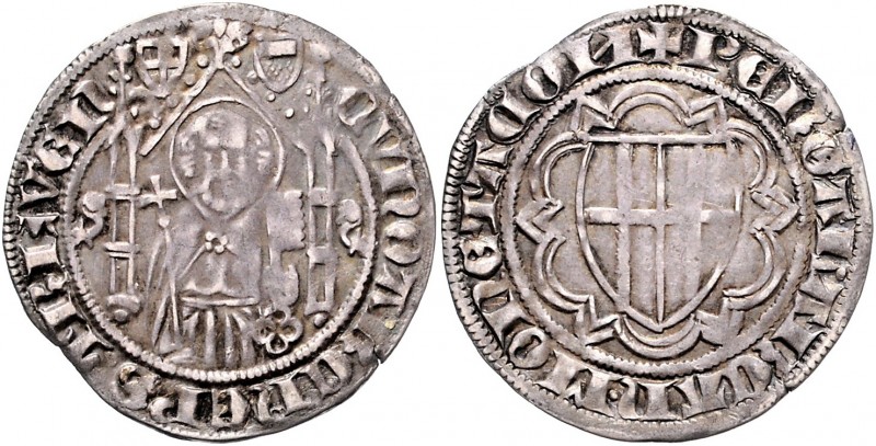 Deutschland vor 1871 Trier - Bistum Kuno II. von Falkenstein 1362 - 1388 Weißpfe...