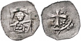 Mittelalter Kärnten Hälbling 13.Jhd St. Veit Bernhard/ Tatzenkreuz 0,92g ss