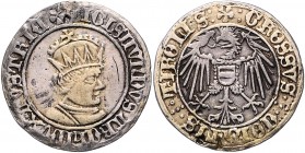 Erzherzog Sigismund 1439 - 1496 Pfundner o.Jahr Hall teilvergoldet, win. Hsp. M./T: 57 var. 6,54g ss/ss+