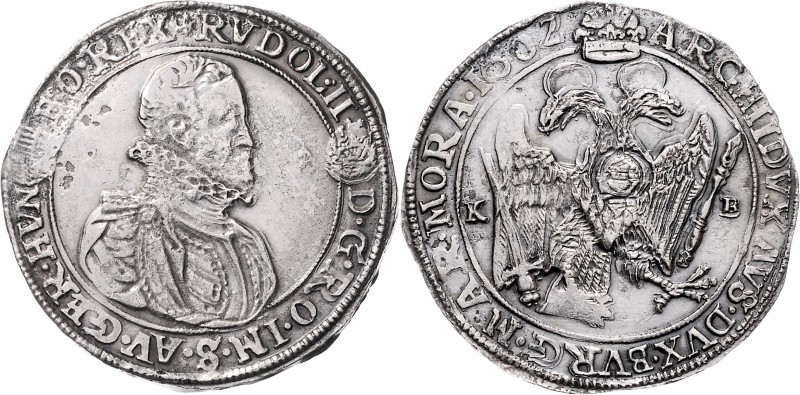 Rudolph II. 1576 - 1612 Taler 1602 KB Kremnitz MzA. Seite 88. 27,70g ss+