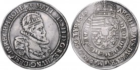 Matthias II. 1612 - 1619 Taler 1610 Wien Felder leicht bearbeitet MzA. Seite 96, Davenport 3039. 28,29g ss