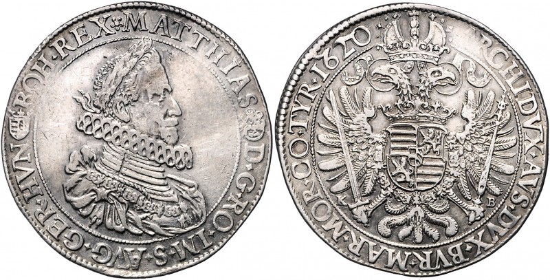 Matthias II. 1612 - 1619 Taler 1620 KB Kremnitz MzA. Seite 109, Huszar 1112. 28,...