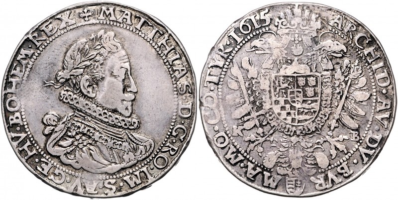 Matthias II. 1612 - 1619 1/2 Taler 1615 KB Kremnitz Randfehler Huszar 1115, MzA....