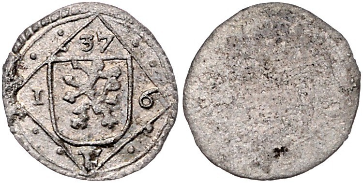 Ferdinand II. 1619 - 1637 Pfennig 1637 Graz einseitig 0,30g ss/vz