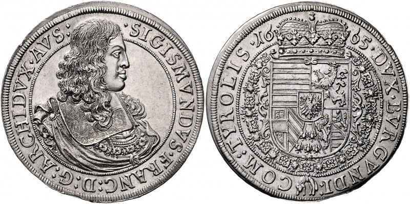 Erzherzog Franz Sigismund 1662 - 1665 Taler 1665 Hall M./T. 531 28,77g f.stgl