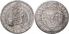 Leopold I. 1657 - 1705 Taler 1695 IAK Hall Her. 642 var. 29,05g f.stgl