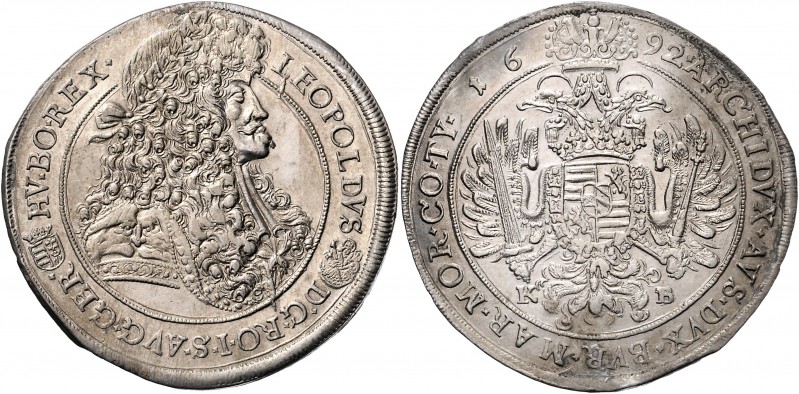 Leopold I. 1657 - 1705 Taler 1692 KB Kremnitz Her. 735var. 28,62g vz