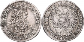 Leopold I. 1657 - 1705 1/2 Taler 1701 KB Kremnitz Her. 852 14,27g f.vz