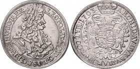 Leopold I. 1657 - 1705 1/2 Taler 1703 KB Kremnitz Her. 854 14,38g f.vz