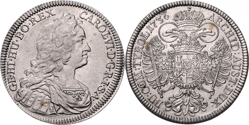 Karl VI. 1711 - 1740 Taler 1736 Hall 1 Punkt Her. 354 28,95g vz