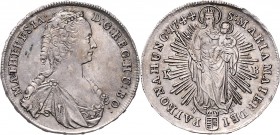 Maria Theresia 1740 - 1780 1/2 Taler 1744 KB Kremnitz Her. 712 14,38g vz
