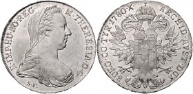 Maria Theresia 1740 - 1780 Taler 1780 S.F. Venedig Hafner 41a 28,04g f.stgl