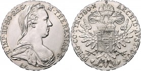 Maria Theresia 1740 - 1780 Taler 1780 S.F. London nur 2 mittlere Schwanzfedern Hafner 63 28,04g stgl