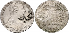 Maria Theresia 1740 - 1780 Taler 1780 S.F. mit Gegenstempel von (Riyal) Nejd 28,04g vz