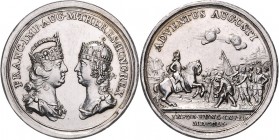 Franz Stephan von Lothringen 1745 - 1765 Silbermedaille 1751 Wien zum Gedenken an den Besuch 1751 der ungarischen Bergbau-Städte durch das Königspaar ...