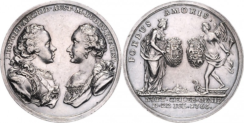 Franz Stephan von Lothringen 1745 - 1765 Medaille 1765 Wien im Avers. Büstenverk...