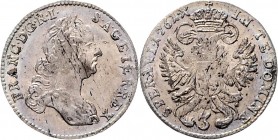 Franz Stephan von Lothringen 1745 - 1765 3 Kreuzer 1761 Wien Schrötlingsfehler Her. 561 1,74g stgl