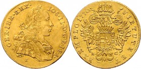 Joseph II. als Mitregent 1765 - 1780 Dukat 1770 E H-G Karlsburg Her. 48 3,49g ss+