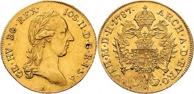 Joseph II. als Alleinregent 1780 - 1790 Dukat 1787 A Wien Her. 29 3,49g vz