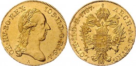 Joseph II. als Alleinregent 1780 - 1790 Dukat 1787 A Wien Her. 29 3,52g vz