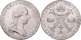 Joseph II. als Alleinregent 1780 - 1790 Kronentaler 1783 A Wien ANK sehr selten Her 173 29,52g vz
