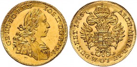 Joseph II. als Alleinregent 1780 - 1790 Dukat 1786 F Hall Her. 58 3,50g stgl
