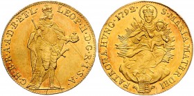 Leopold II. 1790 - 1792 Dukat 1792 Kremnitz Her. 8 3,50g vz