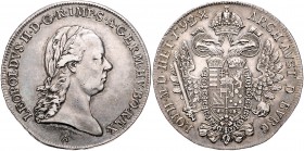 Leopold II. 1790 - 1792 1/2 Taler 1792 A Wien Her.37 14,95g f.vz