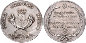Franz I. 1804 - 1835 Ag - Jeton 1816 Wien Vermählung der Carolina Augusta mit Kaiser Franz I. Witt. 2792, Mont. 2462. 8,73g vz