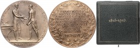 Franz I. 1804 - 1835 Silbermedaille 1816 Wien a.d. 100 jährige Bestehen der Nationalbank in Originalschatulle! 108,03g stgl