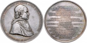 Franz I. 1804 - 1835 Silbermedaille 1822 Wien Alexander Rudnay, Verlegung der Grundstein für die Basilika von Esztergom, Dm 45,5 mm. Reichel 2099 35,0...